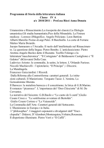 Programma di Storia della letteratura italiana Classe IV A a/s 2010