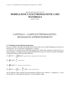 I.1 Modello generale dell`elettromagnetismo