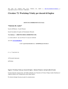 Circolare 72: Workshop Trinity per docenti di Inglese