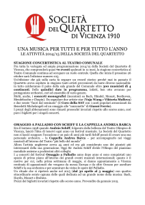 Comunicato stampa generale - Società del Quartetto di Vicenza