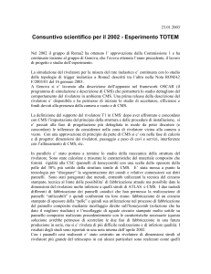 Consuntivo scientifico per il 2002 dell`esperimento TOTEM