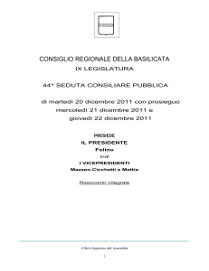 presidente (folino) - Consiglio Regionale della Basilicata