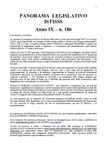 1 PANORAMA LEGISLATIVO ISTISSS Anno IX – n. 186 Care lettrici
