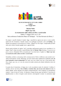 III INCONTRO RETE CITTÀ DEL LIBRO Cagliari 16