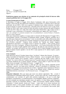 Roma, 20 maggio 2013 Uff.-Prot.n° US SM/7353/205/F7/PE Oggetto