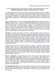 Comunicato Stampa 36 "Pippo Baudo in Giuria" dell`8 Ottobre 2010