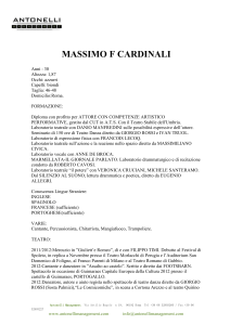 Massimo f cardinali Anni : 30 Altezza: 1,87 Occhi: azzurri Capelli