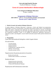 BIOCHIMICA CLINICA - - Facoltà di Medicina e Chirurgia di Messina