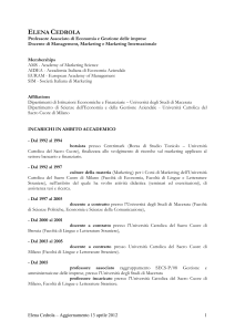 Curriculum accademico - Università di Macerata