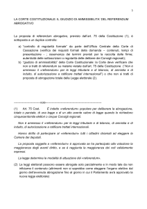 La proposta di referendum abrogativo, previsto dall`art. 75 della