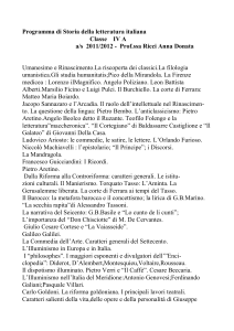 Programma di Storia della letteratura italiana