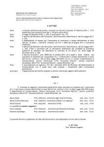 Commissione giudicatrice Giurisprudenza ssd SECS-P/01