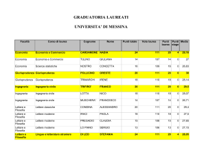 Graduatoria Laureati Messina - Guida dello studente 2000 / 2001