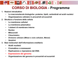 CORSO DI BIOLOGIA Programma