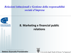 8 Le marketing e le financial PR - Dipartimento di Comunicazione e