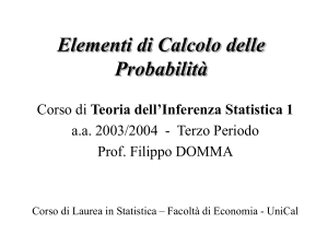 Calcolo delle Probabilità - Dipartimento di Economia, Statistica e