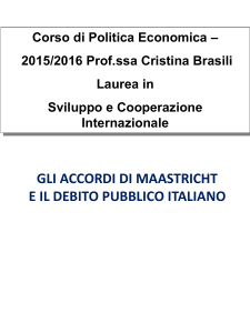 Gli accordi di Maastricht e il debito pubblico italiano