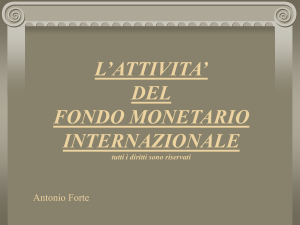 l`attivita` del fondo monetario internazionale