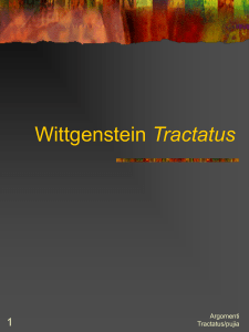 Wittgenstein Tractatus - Scienze della Comunicazione