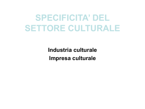 Specificità del settore culturale