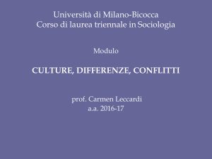 Culture differenze conflitti - Dipartimento di Sociologia e Ricerca