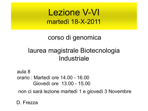 Lez5-6_genomica_18-X-11 - Università degli Studi di Roma "Tor