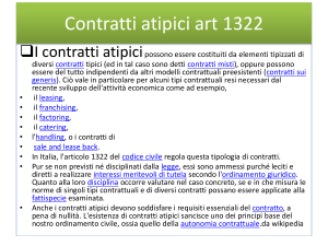 Contratti atipici art 1322