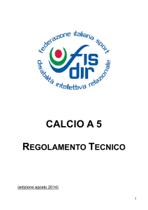 Regolamento Campionato Italiano Calcio a 5 s.s. 2015