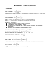 Formulario Fisica 2 - Elettromagnetismo