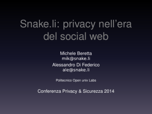 Snake.li: privacy nell`era del social web