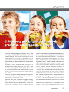 Il Piemonte per la salute dei minori: promossa una proposta di legge