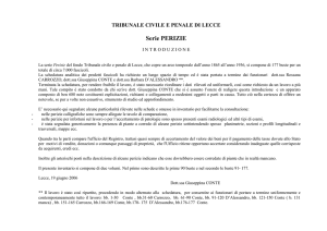 Tribunale civile e penale di Lecce - Perizie I parte