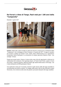 De Ferrari a ritmo di Tango, flash mob per i 100 anni della