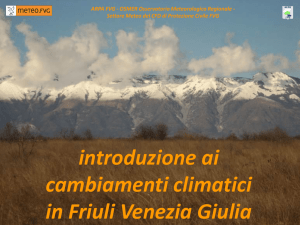 introduzione ai cambiamenti climatici in Friuli Venezia Giulia