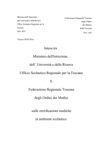 Protocollo d`intesa tra Miur, USR Toscana e Ordine dei medici toscani