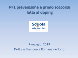 PF1 prevenzione e primo soccorso lotta al doping