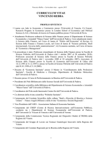 Vincenzo Rebba_CV_ agosto 2015 - Provincia Autonoma di Trento