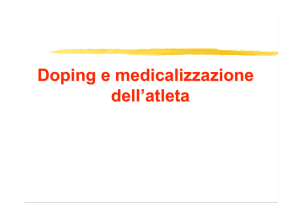 Doping e medicalizzazione dell`atleta