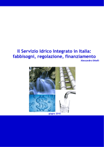 Il Servizio Idrico Integrato in Italia: fabbisogni, regolazione