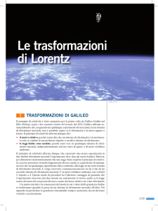 Le trasformazioni di Lorentz - Zanichelli online per la scuola