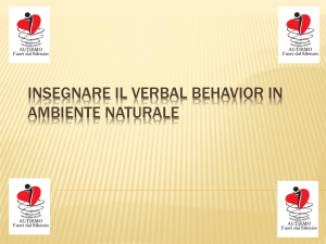 Insegnare Verbal Behavior in ambiente naturale