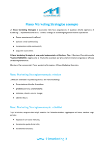 Piano Marketing Strategico esempio