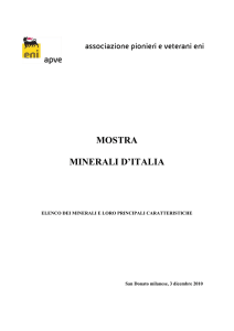 elenco minerali e loro principali caratteristiche