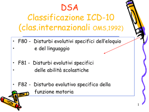 DSA Classificazione ICD-10 (clas.internazionali OMS,1992)