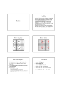 Sudoku Sudoku Inizio del gioco Gioco risolto