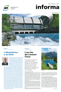 L`idroelettrico a un bivio L`oro blu del Cantone Ticino
