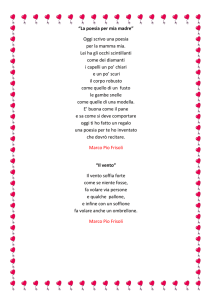 “La poesia per mia madre” Oggi scrivo una poesia per la mamma