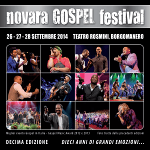 Programma - Novara Gospel Festival