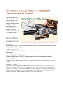 Laboratorio di Songwriting e arrangiamento