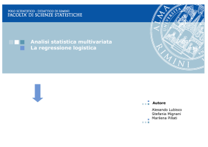 Analisi statistica multivariata La regressione logistica